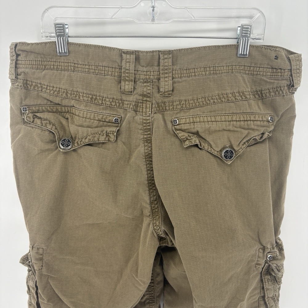 Affliction Black Premium Cargo Shorts Brown Ripstop Y2K Grunge Utility Men 38 - Picture 11 of 13
